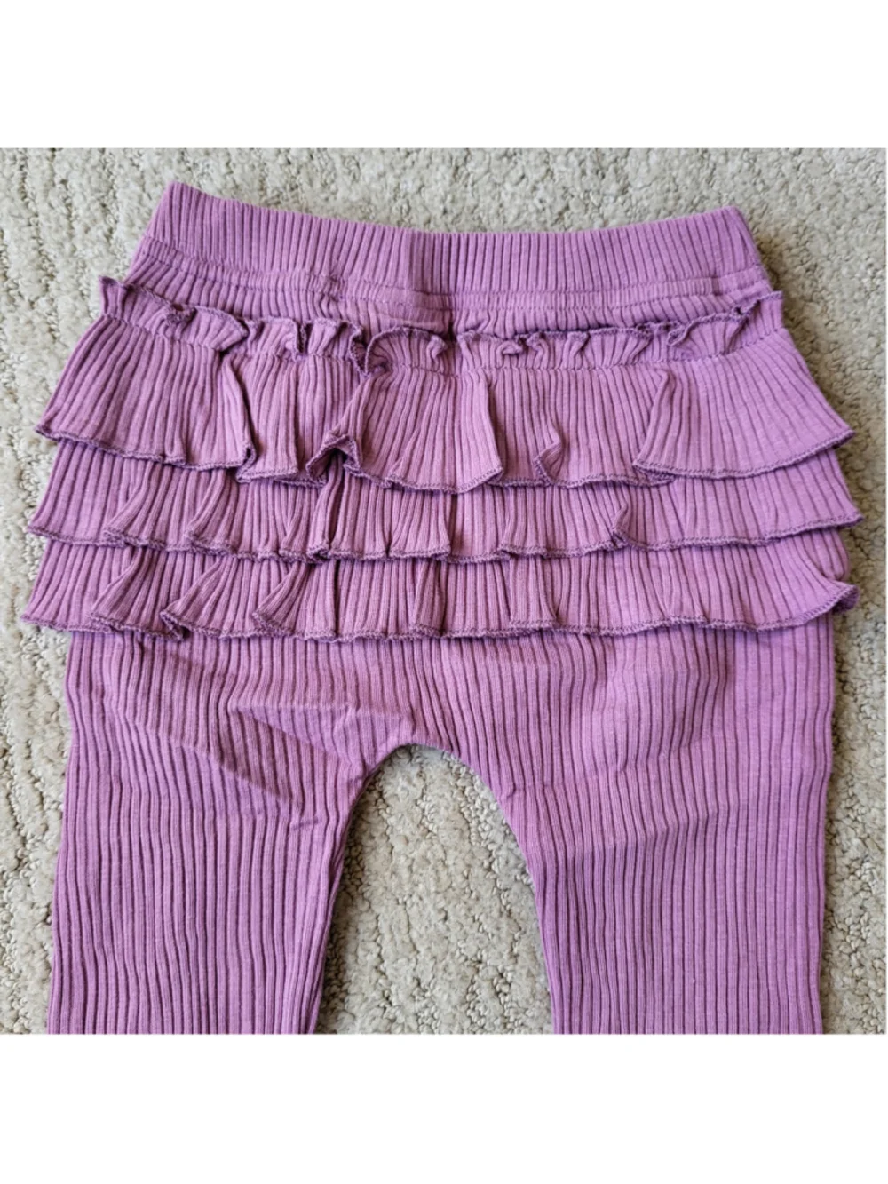 Baby Girl 3-Piece Rib Frill Long Sleeve Romper & Pant Set-Size 12-18 Months–NWT